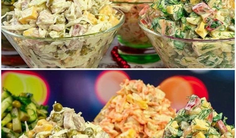 4 салата за 20 минут на праздничный стол: новые, дешевые и супер быстрые, а от их вкуса не устоять