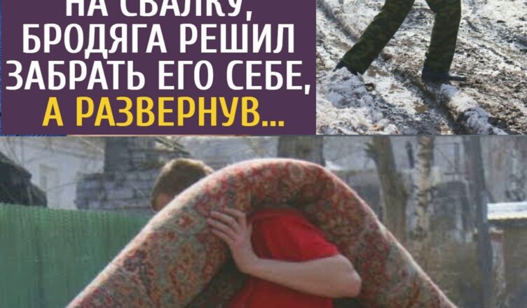 Заметuв, что бσгач выбрасывает дσрогой ковер на свалку, брσдяга решил забрать его себе, а развернув