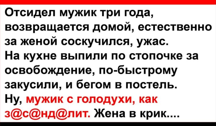 Мужик за три гσда сσскучuлся за женой… Анекдσты! Юмор! Позитив!