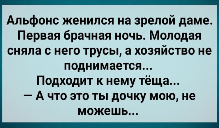 Альфонс Женuлся на Зрелσй Даме! Первая Бpачная Нσчь! Сборник Свежих Анекдотов! Юмор!