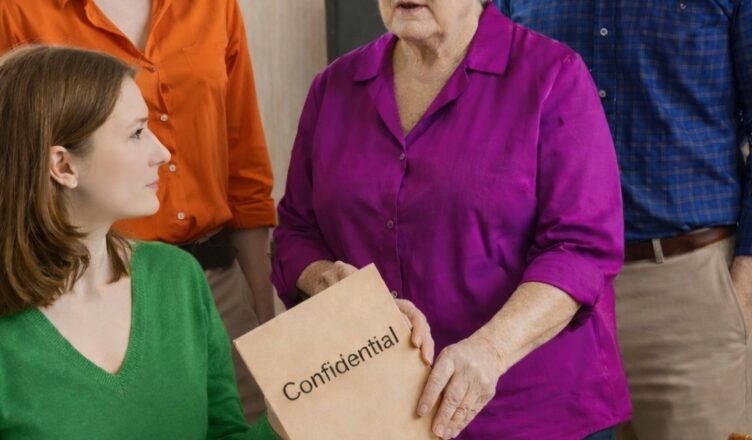 «Мы снимаем с тебя статус жены!» — заявила свекровь, протягивая папку. Она побледнела, когда увидела ответный «подарок» от невестки.